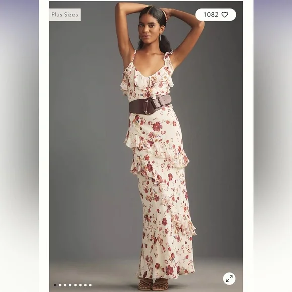 NWT Let Me Be Anthropologie Sleeveless Ruffle Maxi Dress - Picture 2 of 8